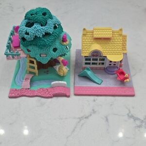 Vintage POLLY POCKETS Whimsical Treehouse and Toy Store Playset
